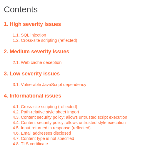 Vulnerability contents view screenshot